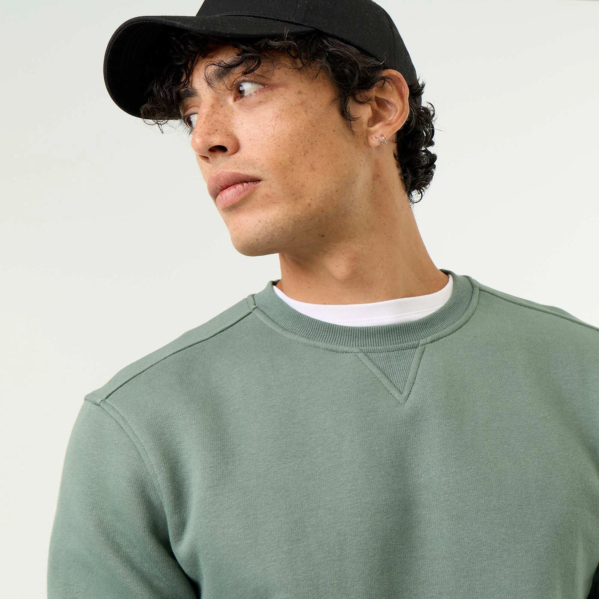 Sweat uni en molleton gratté