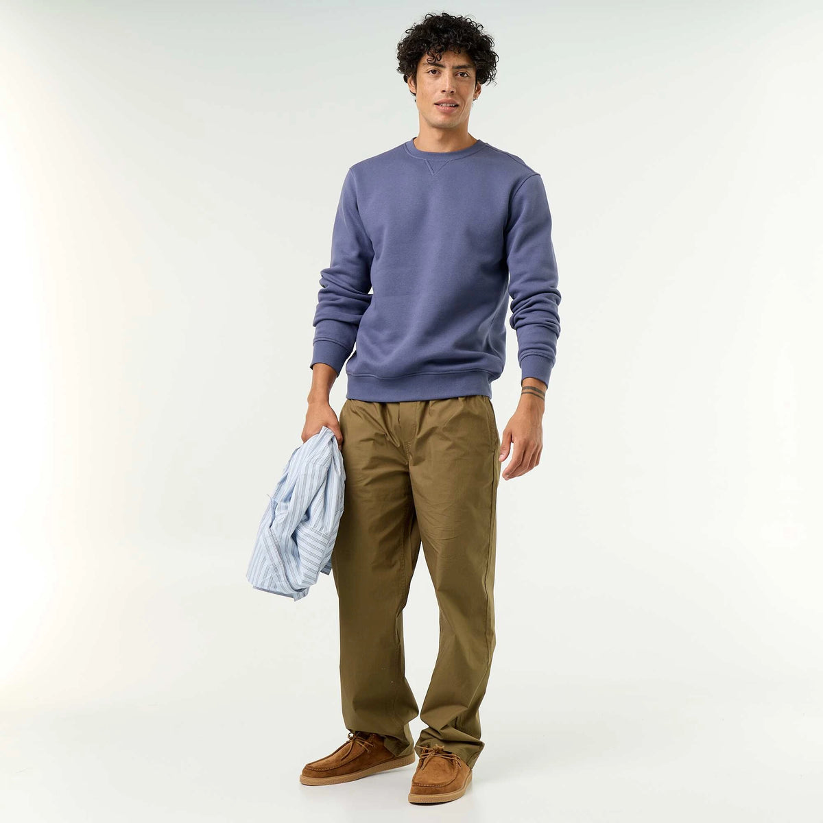 Sweat uni en molleton gratté