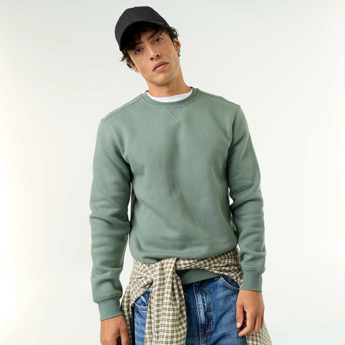 Sweat uni en molleton gratté
