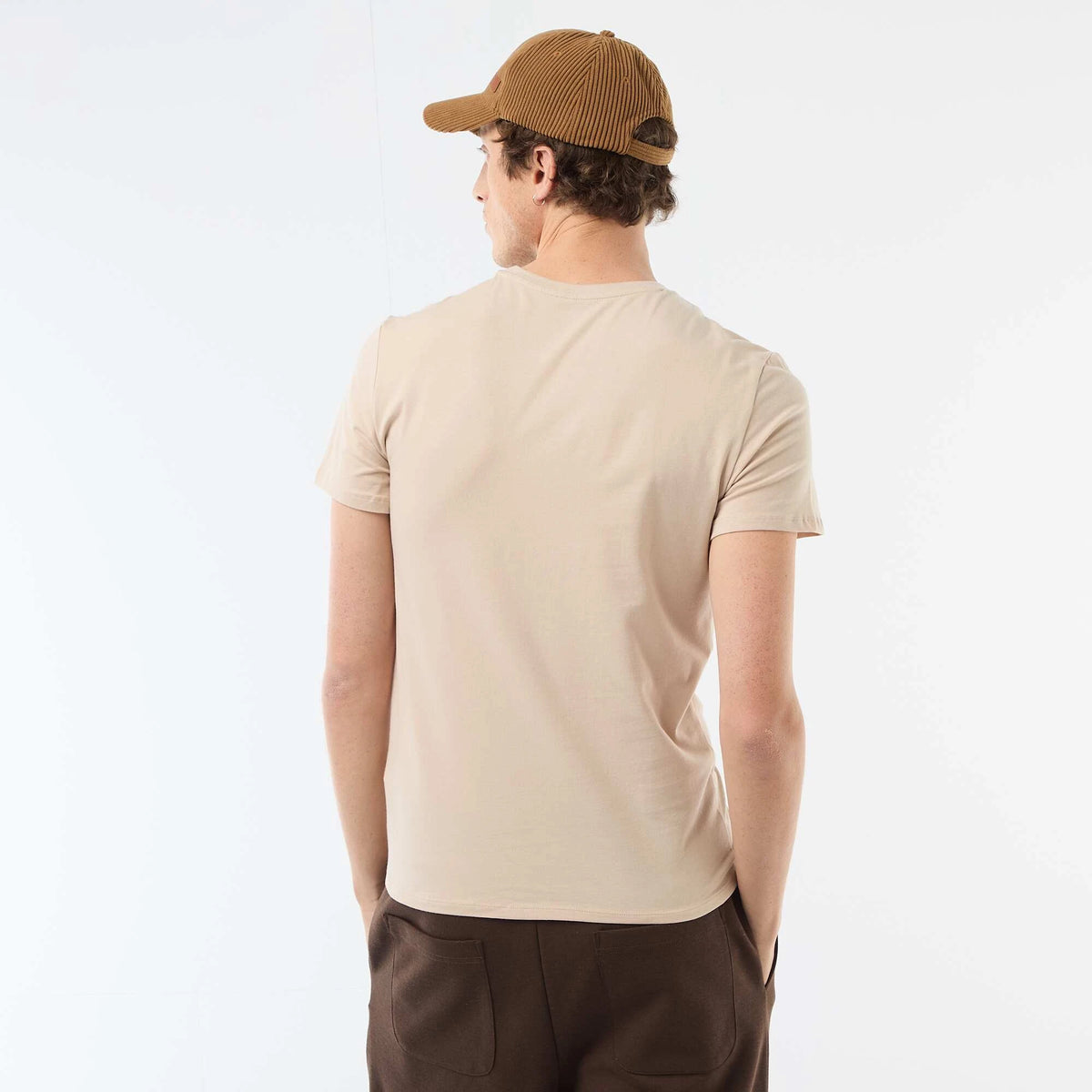 T-shirt homme en coton à col rond - Bleu